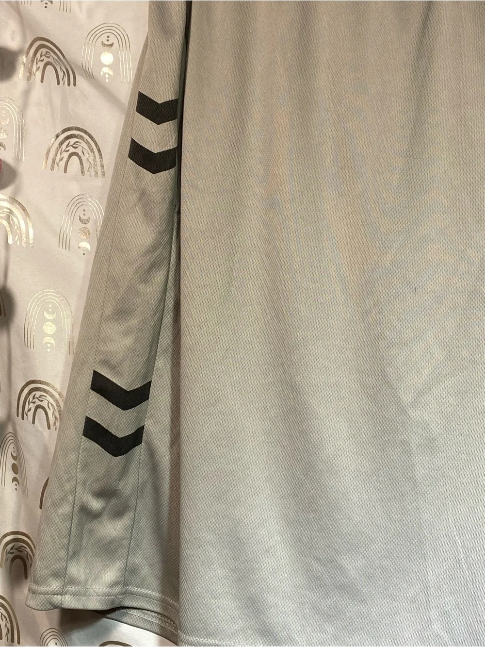 Essentials Men's Light Gray Athletic Shorts with Chevron Accent